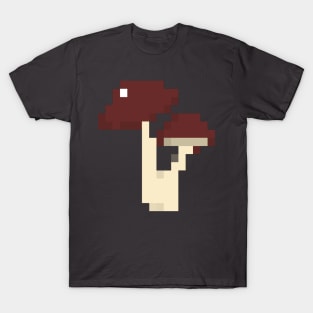 Brown Mushrooms Pixel Art T-Shirt